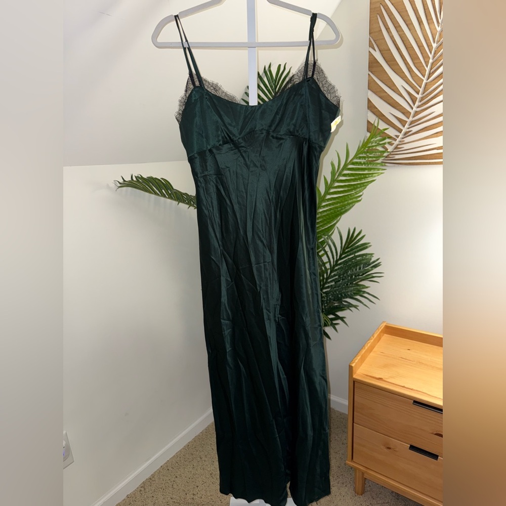 Veronica Beard Bixie Stretch-Silk Slip Dress -‎ 12 Pine - Picture 6 of 8